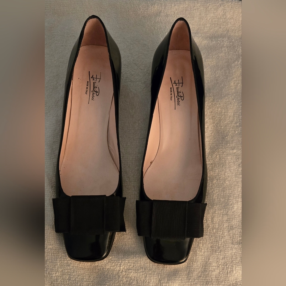 Emilio Pucci Black, Bow, Block Heel Minimalist Design (39.5/8.5)